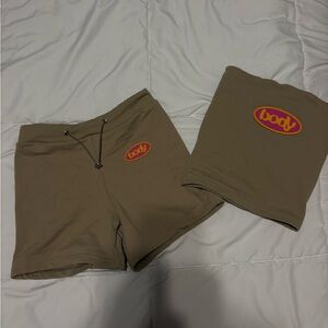 Women's Tan Shorts Set